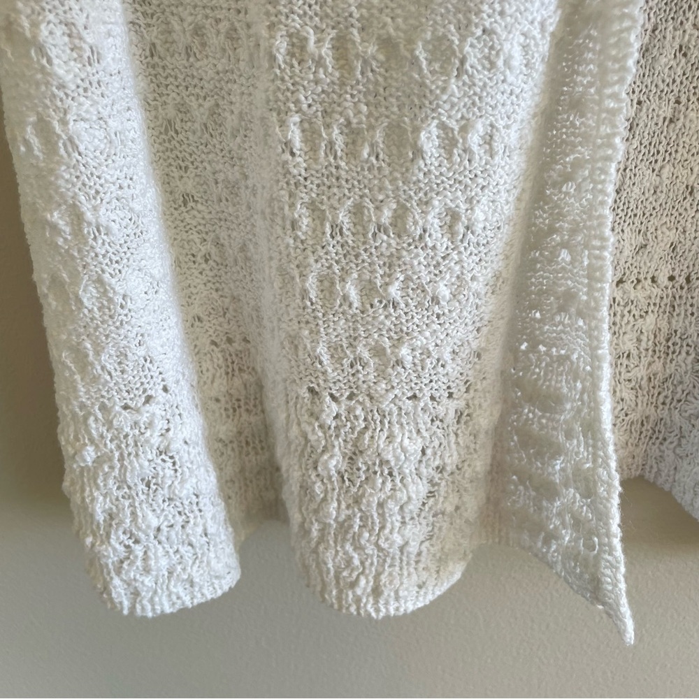 Jones New York Women's Short Sleeve Open Front White Sweater Size PS - Picture 3 of 10